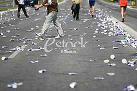 Garbage on the streets after athletic race