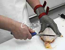 Continuous conveyor of meat of chickens