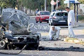 An explosion of a car in Vozdovac