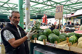 Watermelon on the market.



