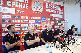 Aleksandar Djordjevic selector and coach of basketball team of Serbia at a press conference at the Basketball Federation of Serbia, Belgrade