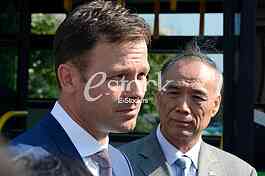 Presentation of city electro buses, major Sinisa Mali and Chinese Ambassador