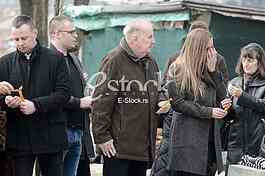 At the cemetery, giving importance to the  singer Miki Jevremovic.