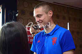 press conference at the restaurant Novak, The extension of cooperation between Eurobank Serbia and Manchester United FC, Nemanja Vidic