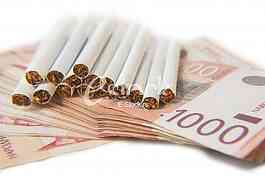 Thousand dinars bills and cigarette