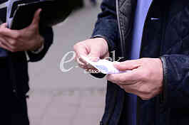 Postman gives pensions residents of Belgrade.