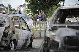 Burned cars

