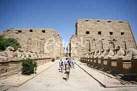 Ancient ruins of Karnak temple in Egypt in the summer