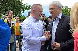 Meeting of the Democratic Party of Serbia in Hercegovacka street