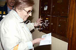 Postman gives pensions residents of Belgrade.