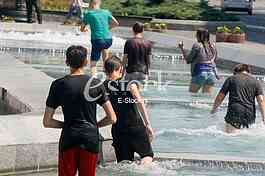 Fountain swimming