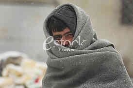 Migrants in Belgrade during winter