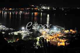 Night view of Budva port