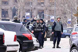 Bomb in front of the assembly.