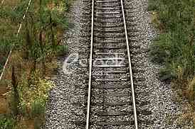 Cargo train platform railway tracks in a rural scene