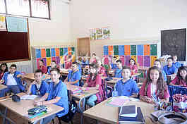 Uniforms for children in elementary school ''Aleksa Santic''.