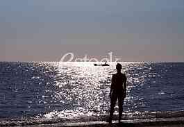 Woman  at the sunset