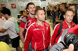 The arrival of the Red Star players 