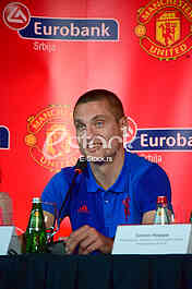 press conference at the restaurant Novak, The extension of cooperation between Eurobank Serbia and Manchester United FC, Nemanja Vidic