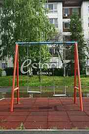 playground children's child chain swings on summer kids playground