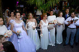 group wedding in front of City Assembly