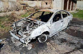 The burning car from Vinci