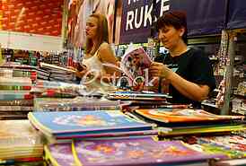 School supplies for the new school year, buying school supplies, the start of the new school year, notebooks, pencils, school supplies, Tempo stores, action, discount, for every school day full rang