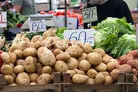 Sale of fruit and vegetables at the market