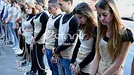 student protest for Jasenovac genocide in Croatia