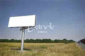 Empty billboard on background of sunset sky