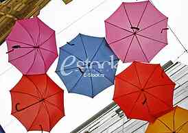 umbrellas in different colors 