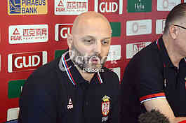 Aleksandar Djordjevic selector and coach of basketball team of Serbia at a press conference at the Basketball Federation of Serbia, Belgrade