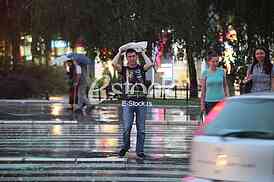 Bad weather,rain and thunders in Belgrade