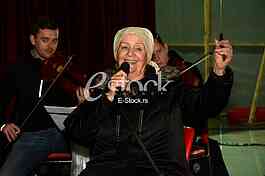  singer Lepa Lukic at the rehearsal for the concert, Grand Productions studio 7