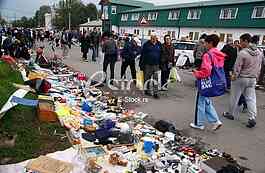 The flea market, open market, street Prvomajska, Zemun, illegal flea market, selling all kinds of things, old things, used thing