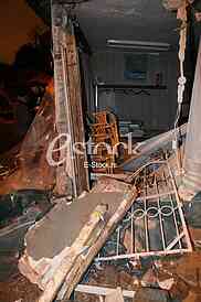 Traffic accident two passenger vehicles that occurred at the intersection of Cerska and the Vardar street car slammed into the tailor's shop on the corner.