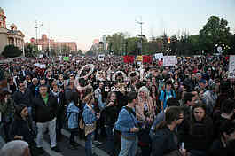 Demonstration for the Presidential elections Aleksandar Vucic