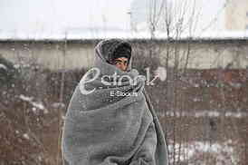 Migrants in Belgrade during winter