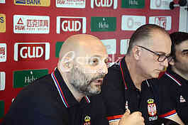 Aleksandar Djordjevic selector and coach of basketball team of Serbia at a press conference at the Basketball Federation of Serbia, Belgrade