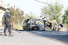 An explosion of a car in Vozdovac