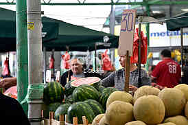 Watermelon on the market.



