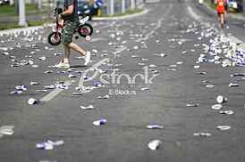 Garbage on the streets after athletic race