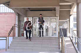  Dragan Kojic Keba came to the hearing at the Third Basic Prosecutor's Office where he was interrogated for having overturned a girl on a pedestrian crossing.
