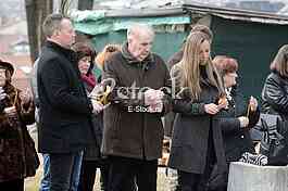At the cemetery, giving importance to the  singer Miki Jevremovic.