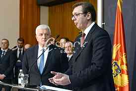 A formal reception of Prime Minister Dusan Markovic and the Serbian Prime Minister Aleksandar Vucic at the Palace of Serbia in Belgrade.
 

