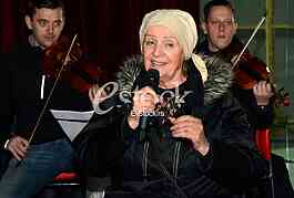  singer Lepa Lukic at the rehearsal for the concert, Grand Productions studio 7