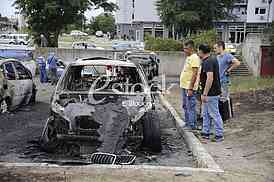 Burned cars
