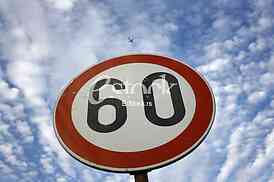 road sing speed limit on sixty