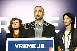 Cedomir Jovanovic speaks to the press