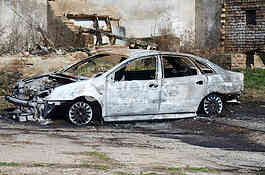 The burning car from Vinci